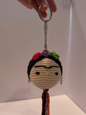 Handmade Crochet Frida Kahlo Amigurumi Keychain Mexican Folk Art Bag Charm